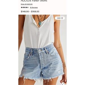 AGOLDE—Distress Shortie Parker Shorts Size 28” | US Women’s 6 💯 COTTON